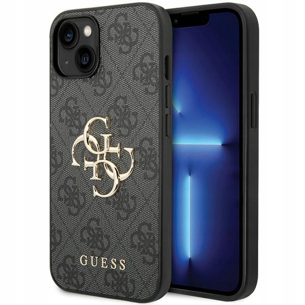 Pouzdro Guess GUHCP15S4GMGGR pro Apple iPhone 15 hardcase 4G Big Metal Logo šedé