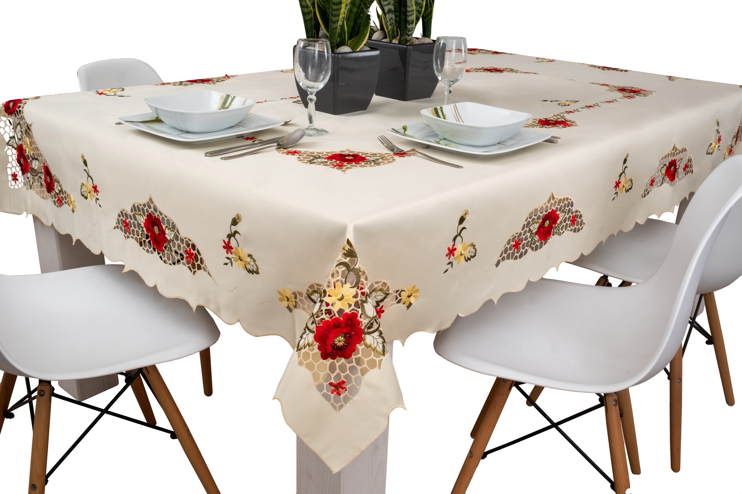 

Obrus haftowany plamoodporny czerwone Maki 110x160