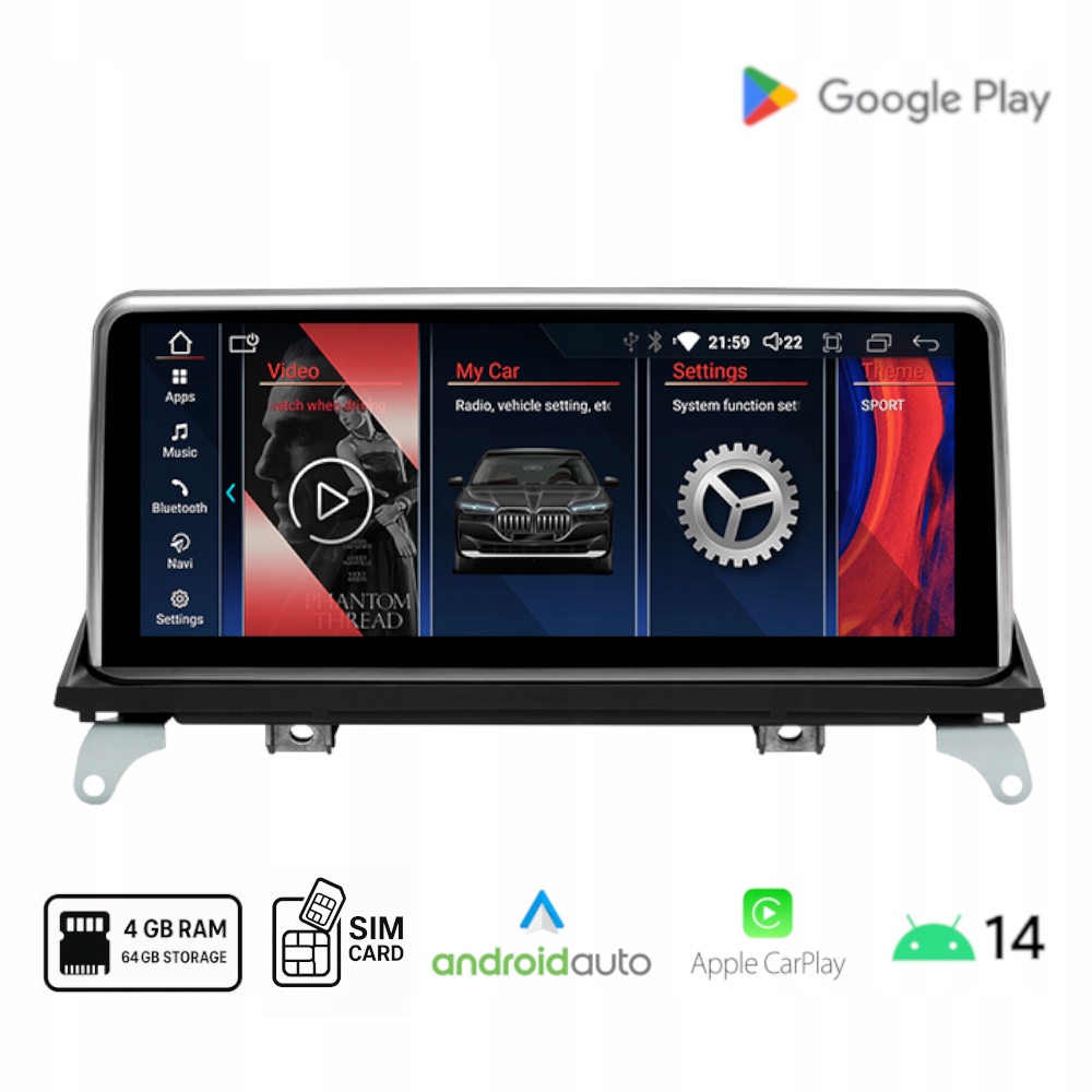Rádio Android Bmw X5 E70 X6 E71 CIC Android Auto Carplay 4+64 Gb