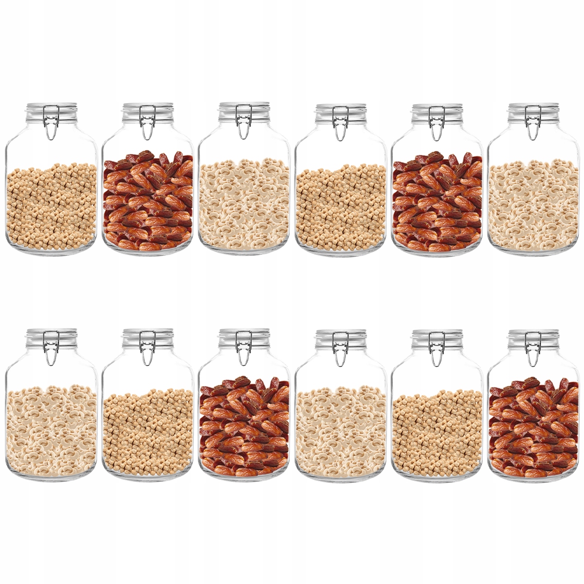 Sklenený Pohár S Tesnením Na Potraviny Sypké Tekuté 5L/12ks