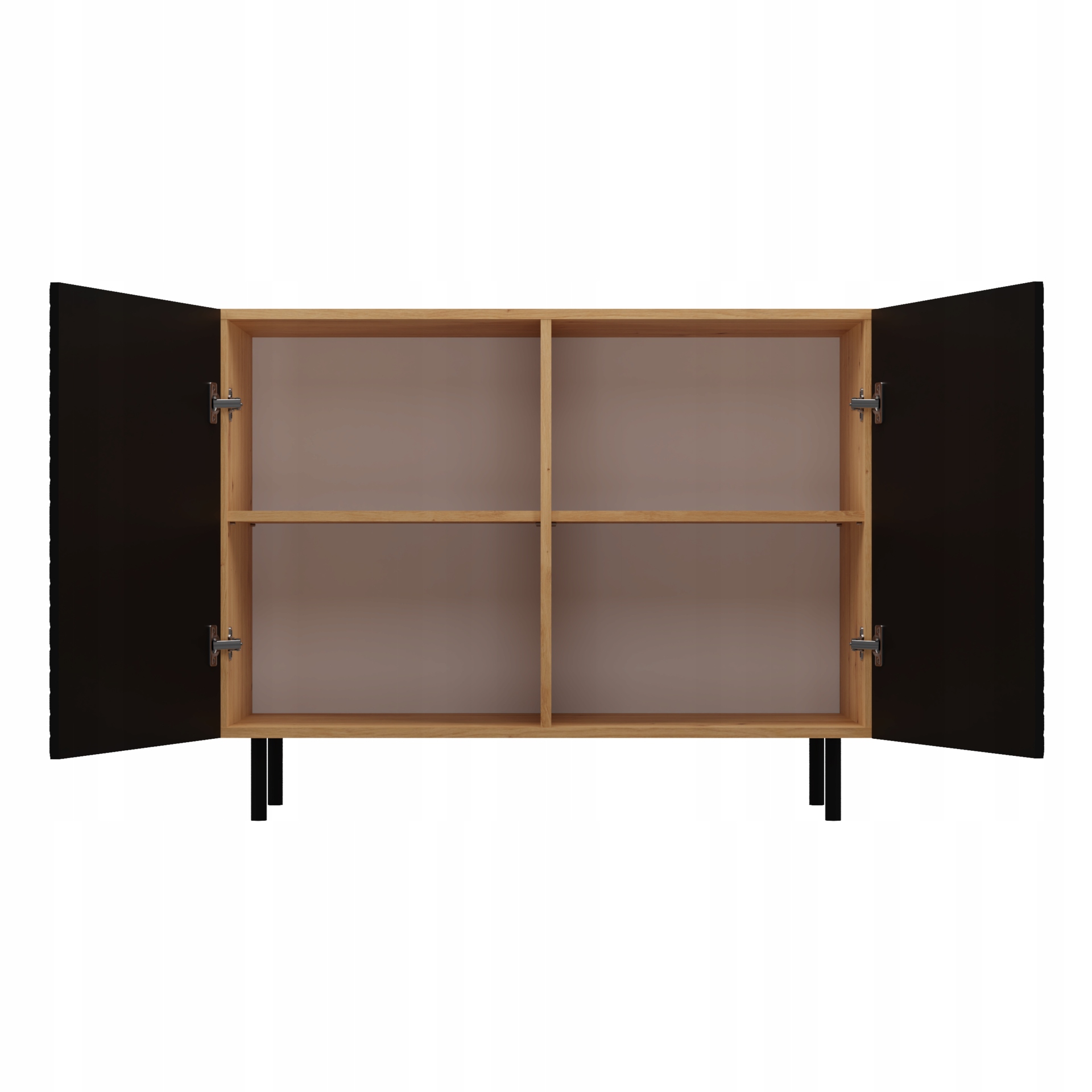 Komoda Czarna Lamele 100 Wąska Materiał płyta laminowana