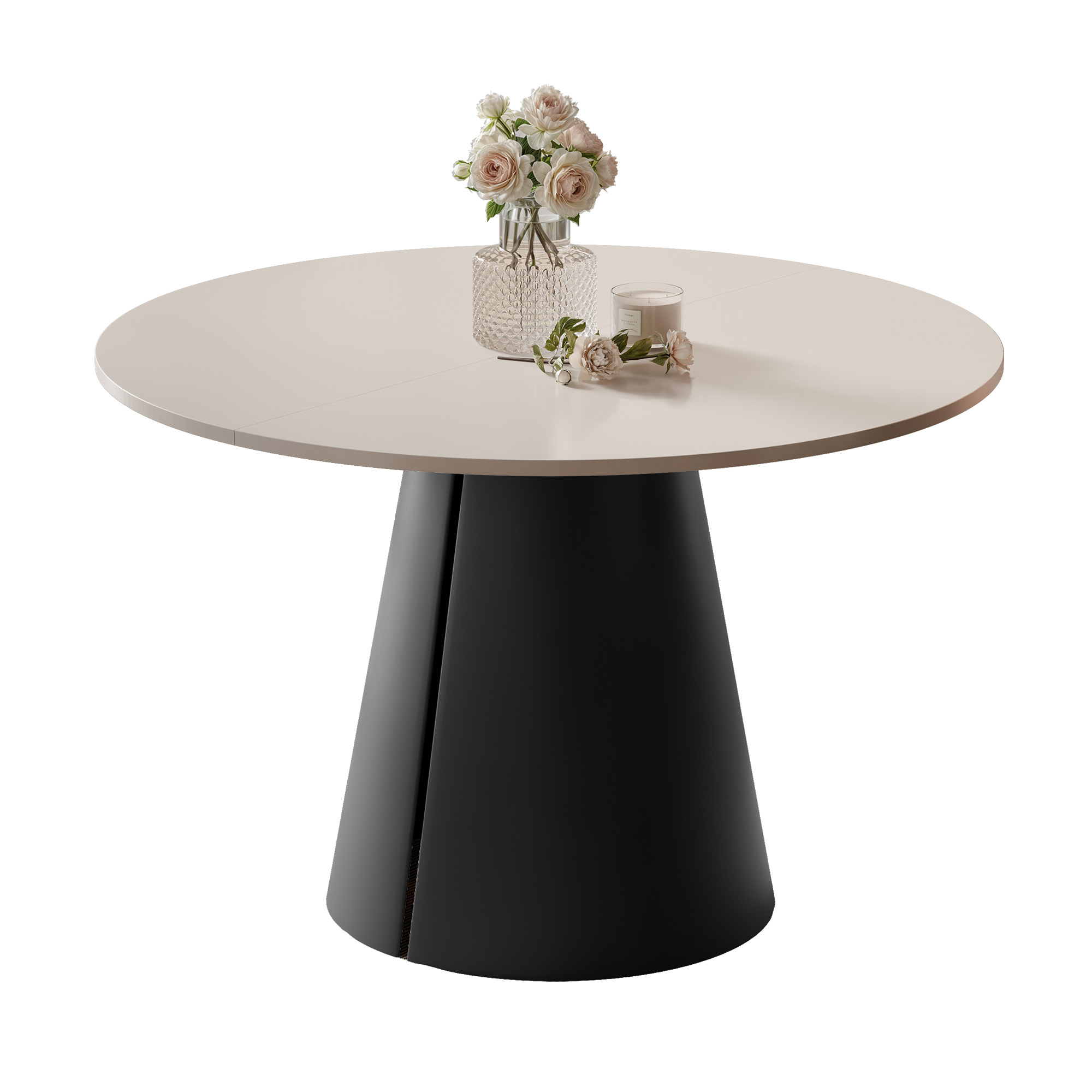 Stůl Base kulatý rozkládací stůl 120 cm moderní glamour