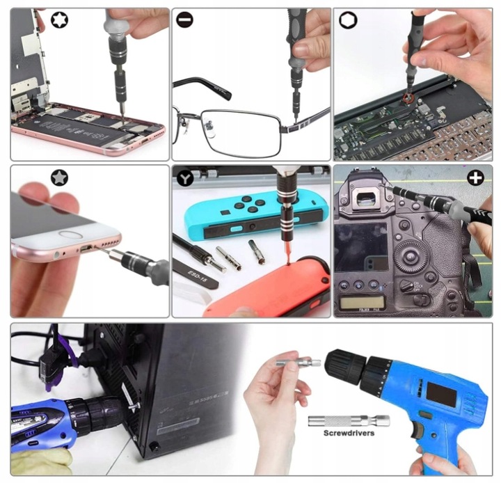 WKRĘTAKI ŚRUBOKRĘTY MINI ZESTAW NAPRAWCZY 120W1 Marka Yinsan