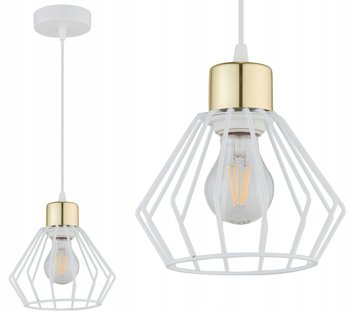 

Lampa Wisząca Sufitowa Żyrandol Loft Brylant Złota
