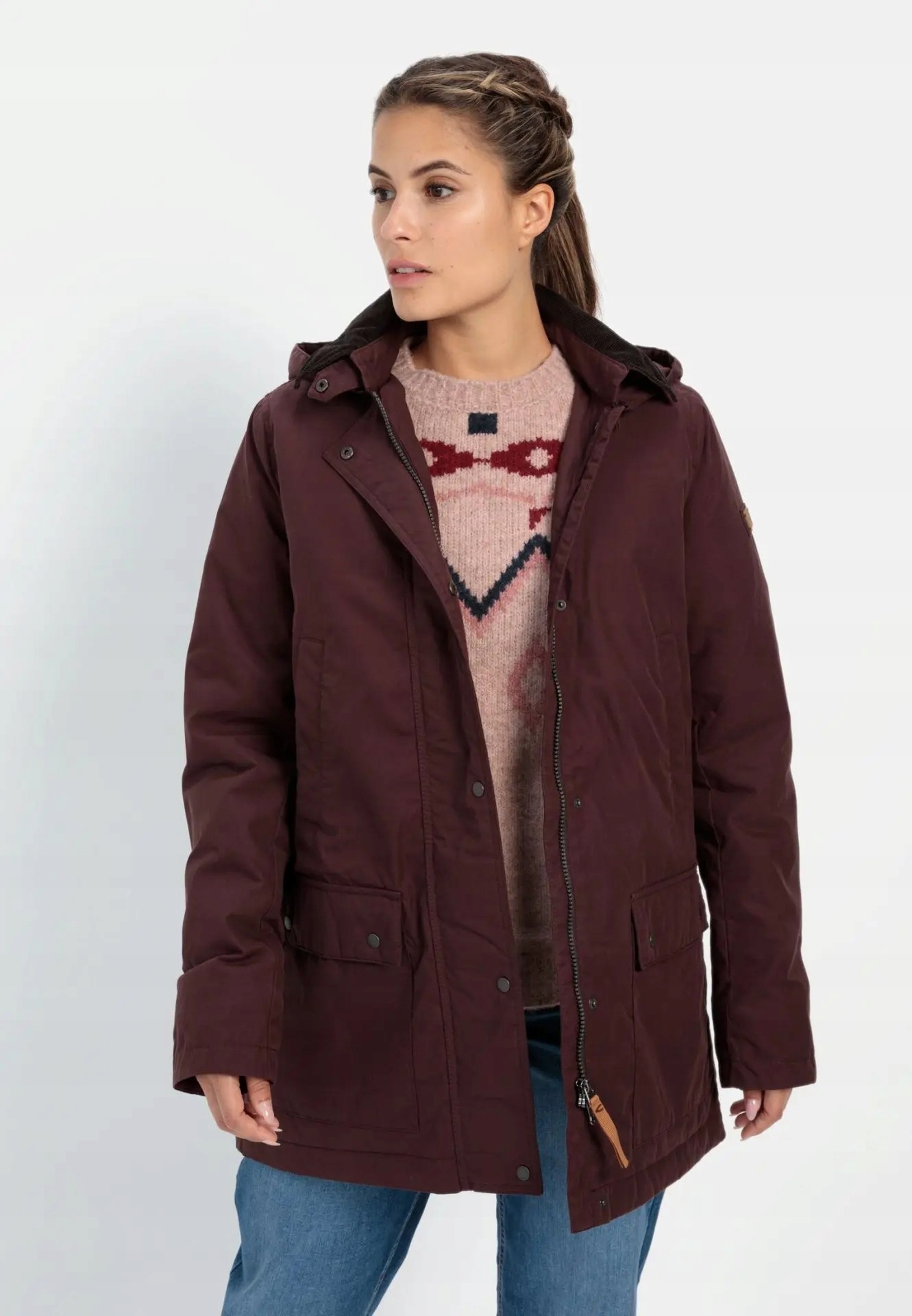 Camel Active Vínová Parka Bunda S Odnímatelnou Kapucí 36 6FA