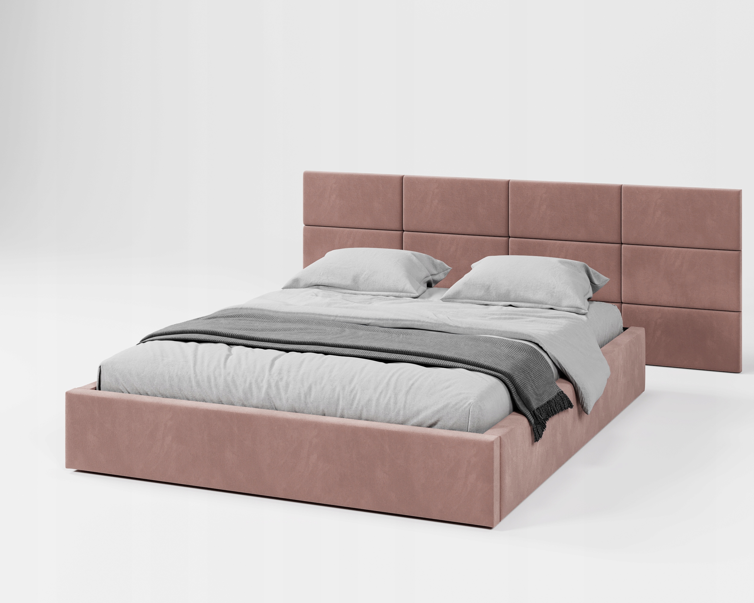 Moderní postel Zeno s modulárními panely a úložným prostorem na povlečení 140x200
