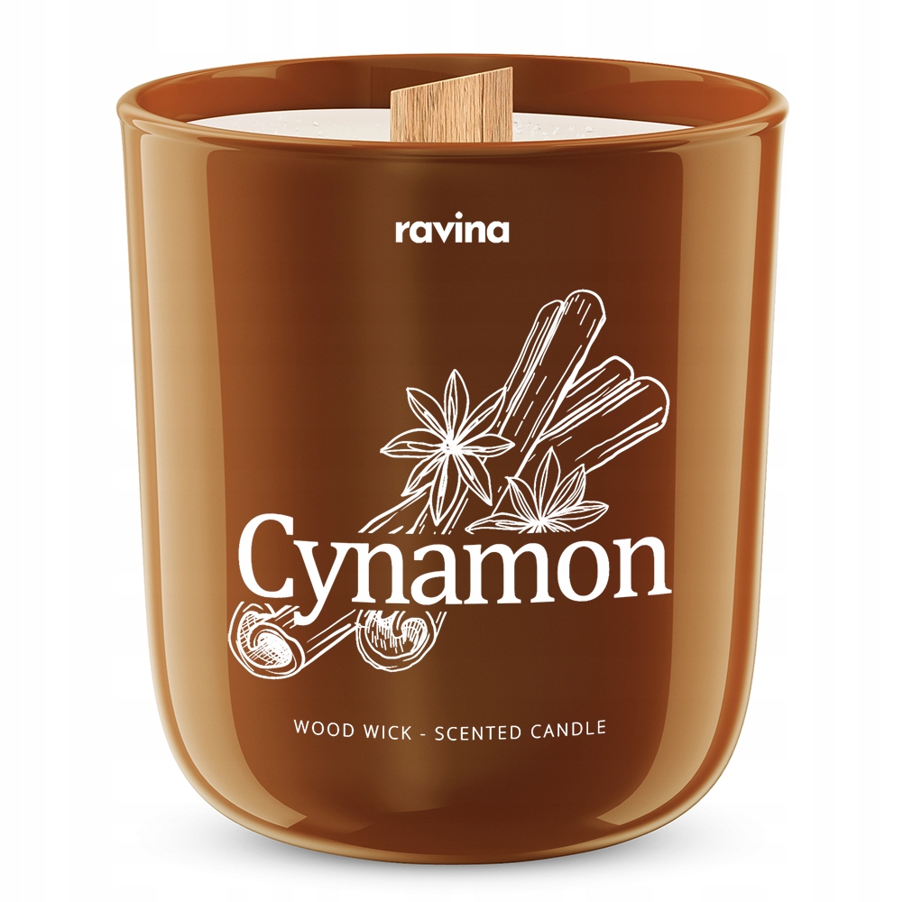 

Cynamon Sojowa Świeca zapachowa drewniany knot 45h