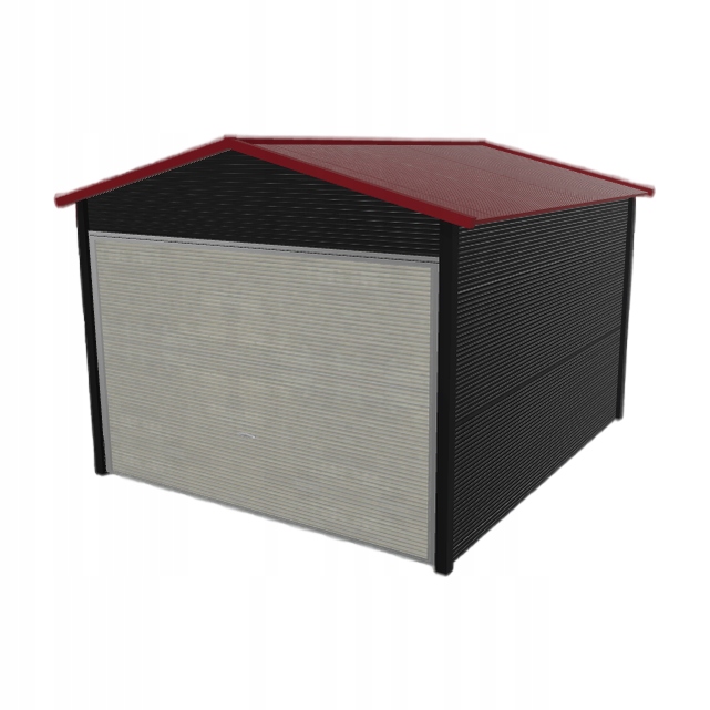 Plechová garáž 3x3.5 m jednopolohová, dvouspádová, černá