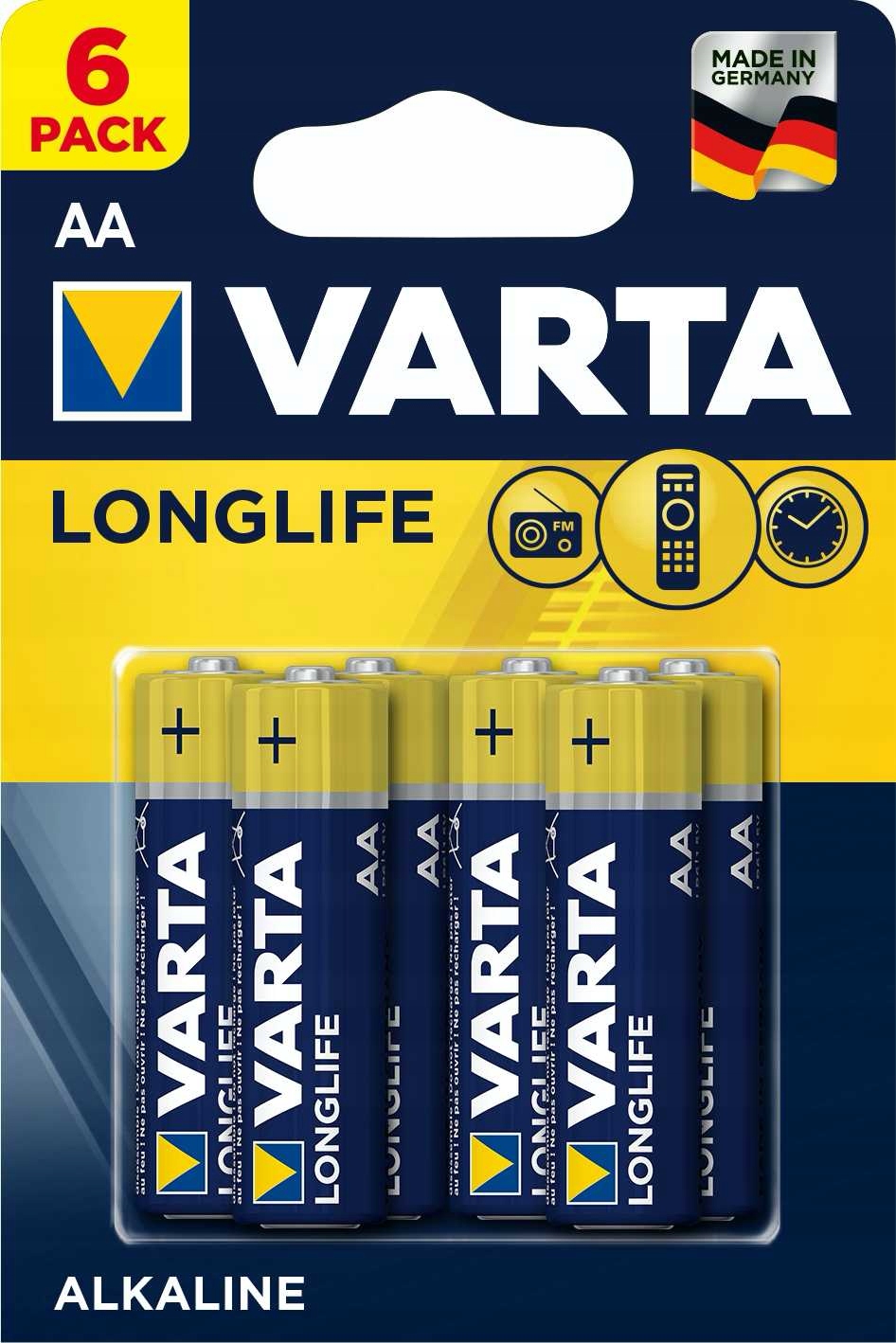 

Baterie alkaliczne Varta Longlife LR6/ Aa, 6 Szt