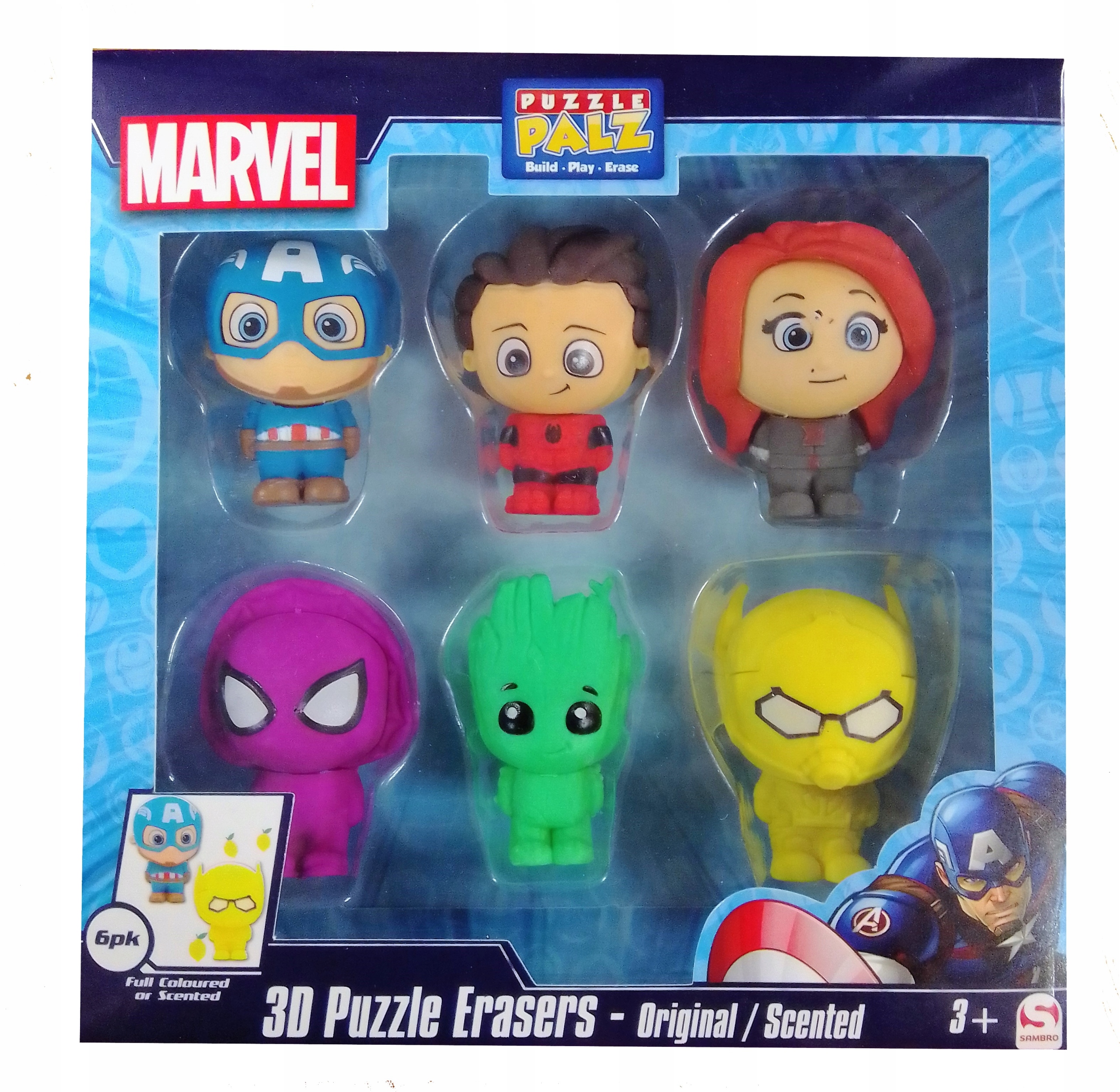 

Marvel Figurki puzzle gumki zapachowe 3D