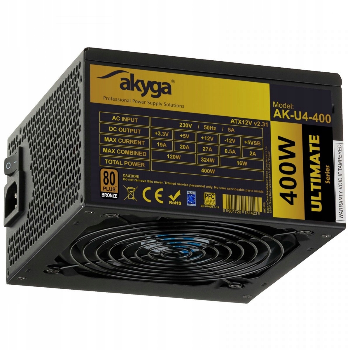 Akyga Zasilacz Atx AK-U4-400 400W 80+ Bronze