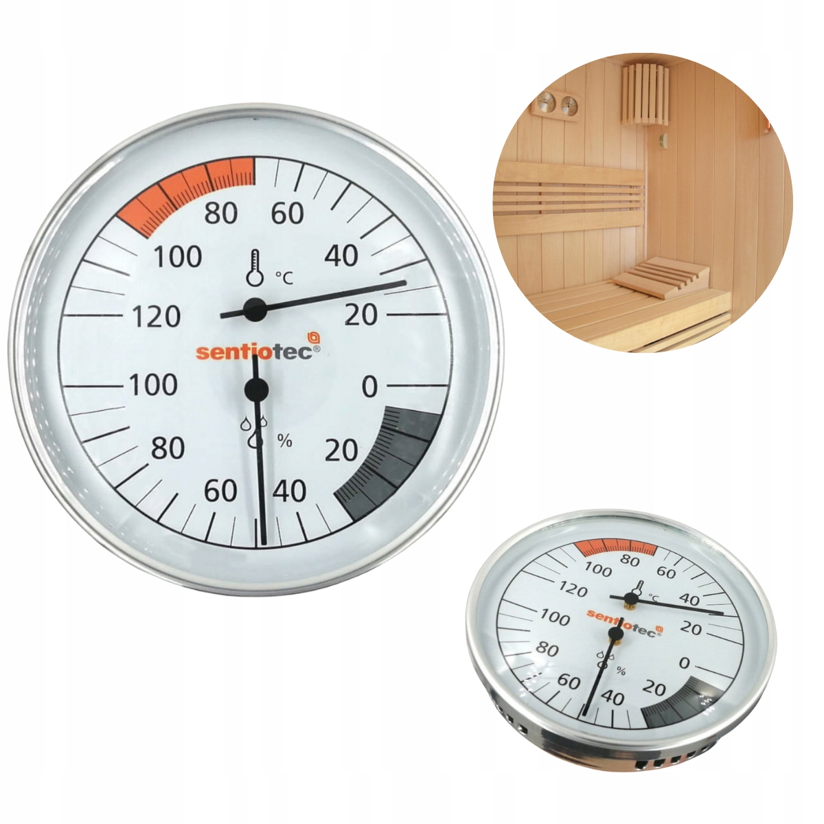 Termo-vlhkoměr do sauny Sentiotec 260-TH Sauna ocelový