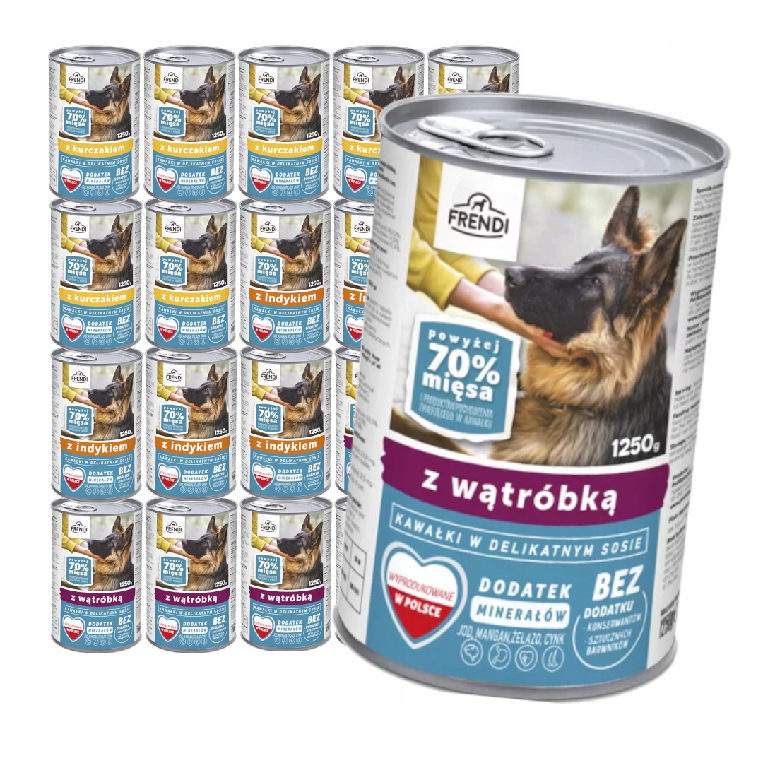 Levně Frendi Kuřecí játra Krůta v omáčce 20x1250 g Vlhké Krmivo pro psy Mix