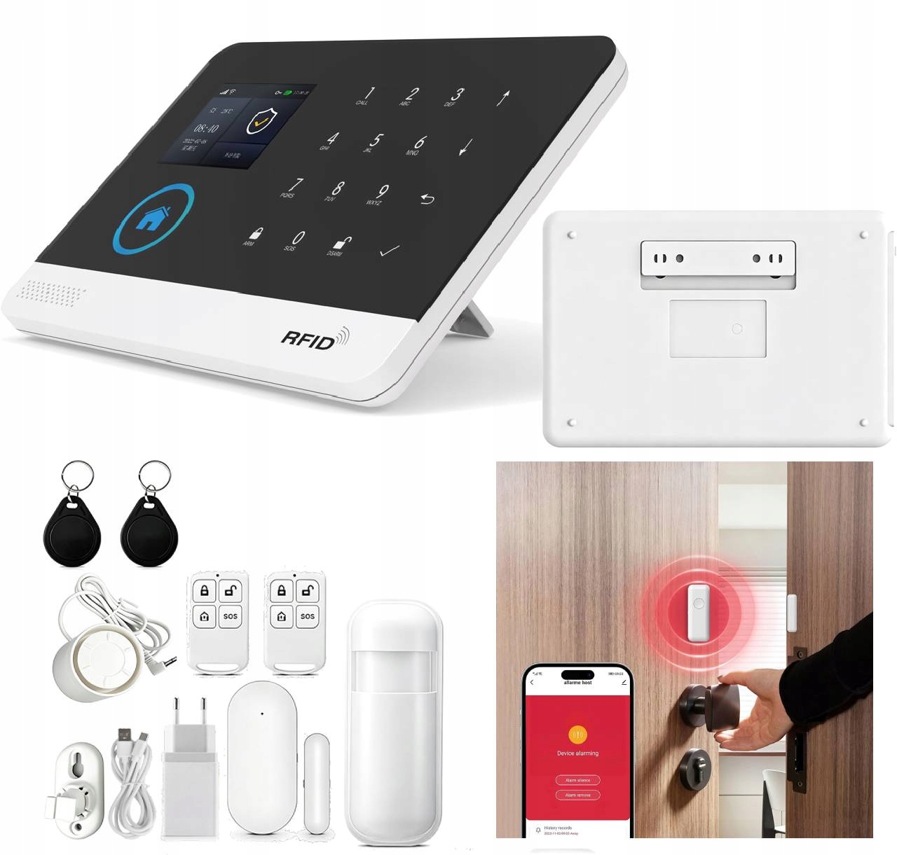 Bezdrátový alarmový systém GSM+WiFi s mobilní aplikací 1000 mAh