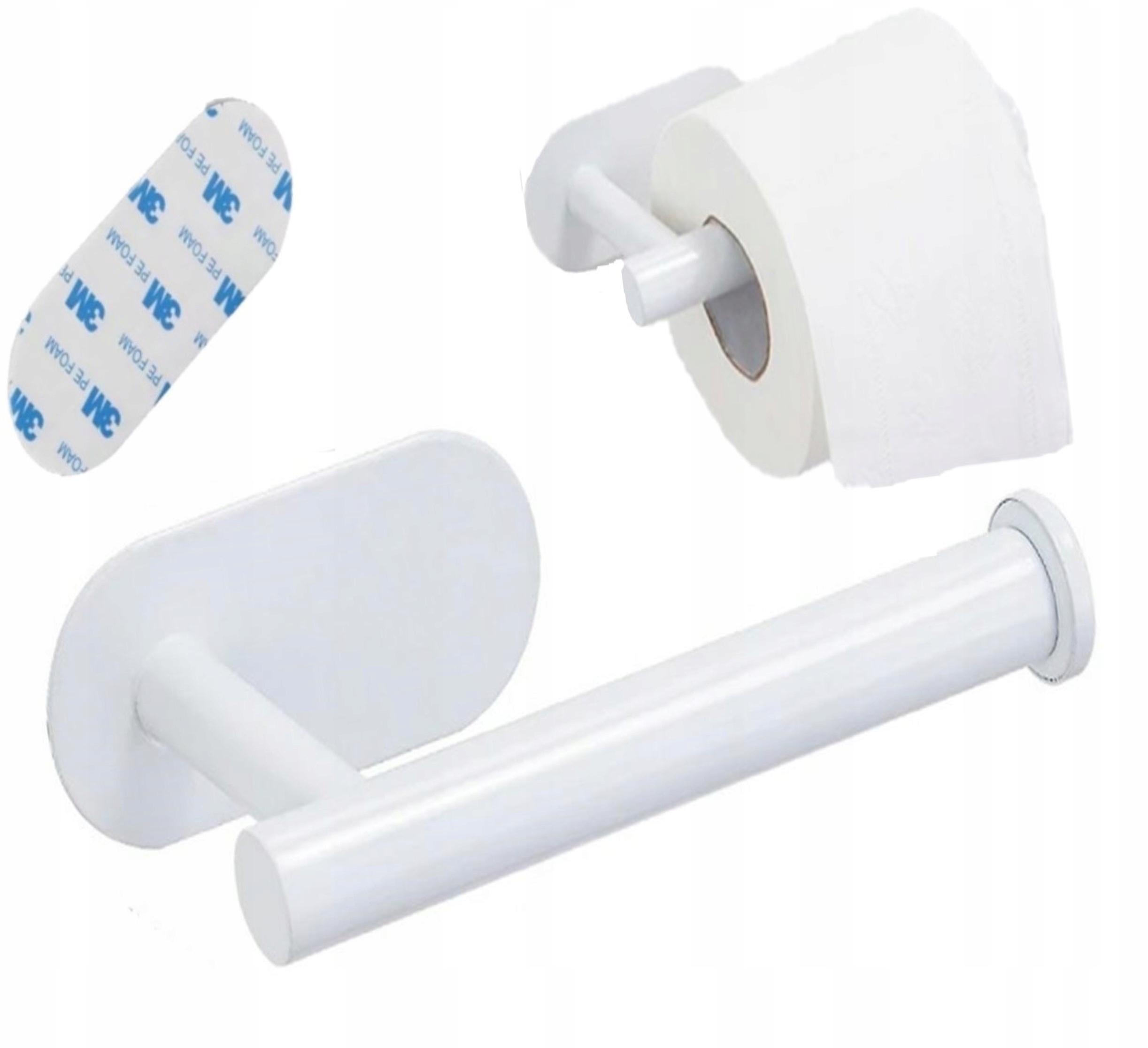 UCHWYT SAMOPRZYLEPNY NA PAPIER TOALETOWY DO WC bez wiercenia BIAŁY LOFT