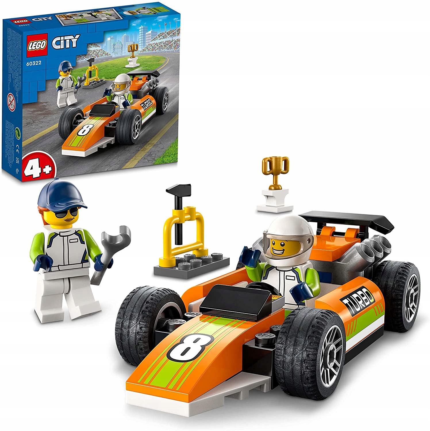 LEGO CITY Samochód Wyścigowy Formuła Bolid Puchar 46 Klocki 4+