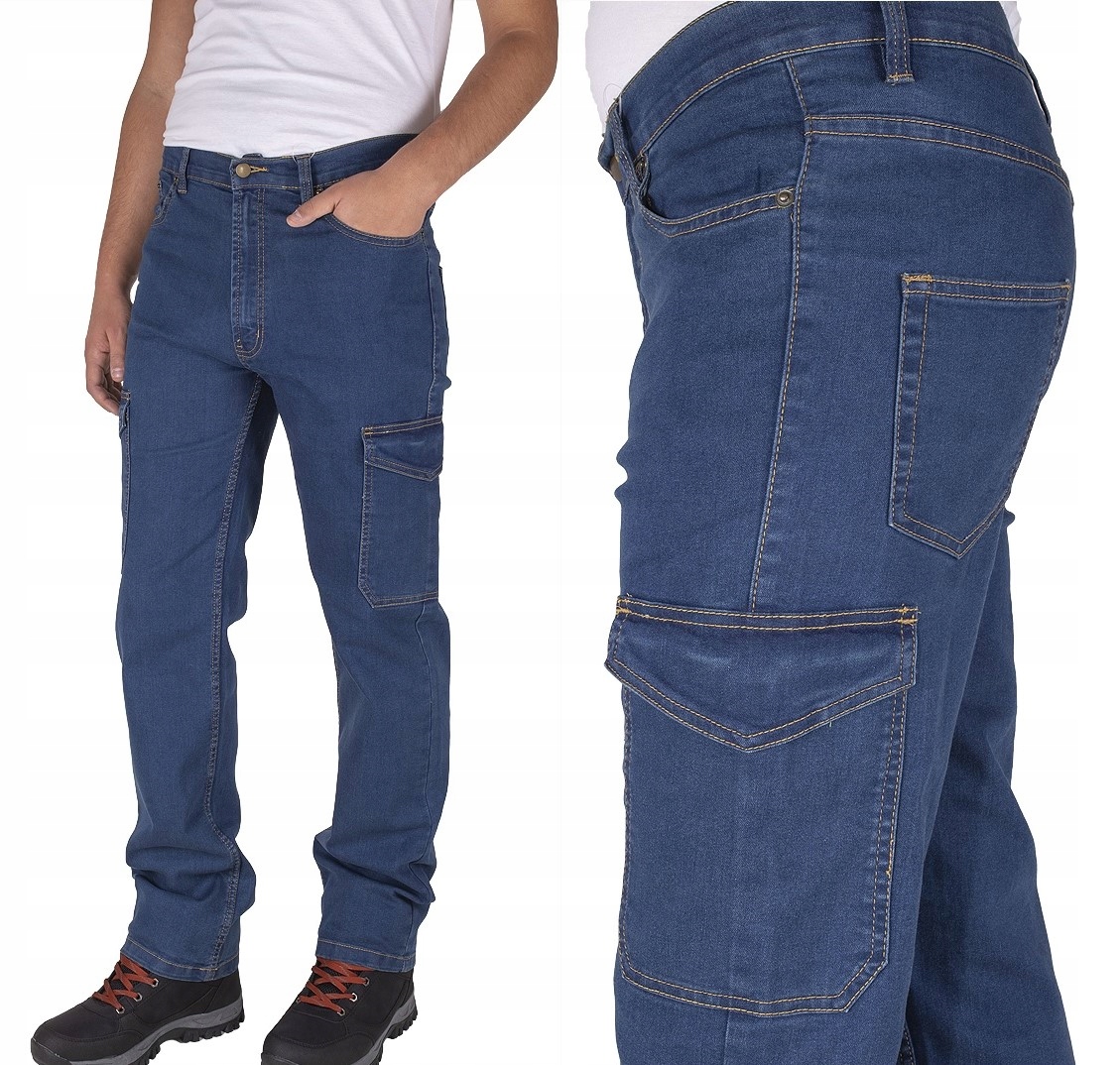 elastyczne Jeansowe Spodnie robocze Bojówki 46
