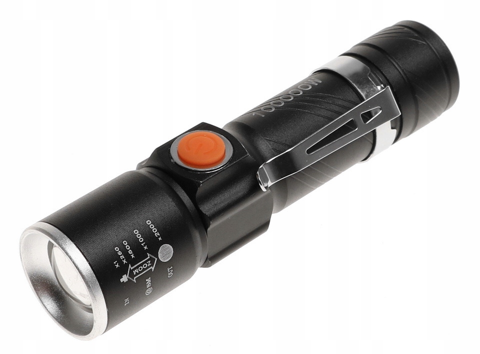 

Latarka Kieszonkowa Led Zoom Ładowana Usb 2319