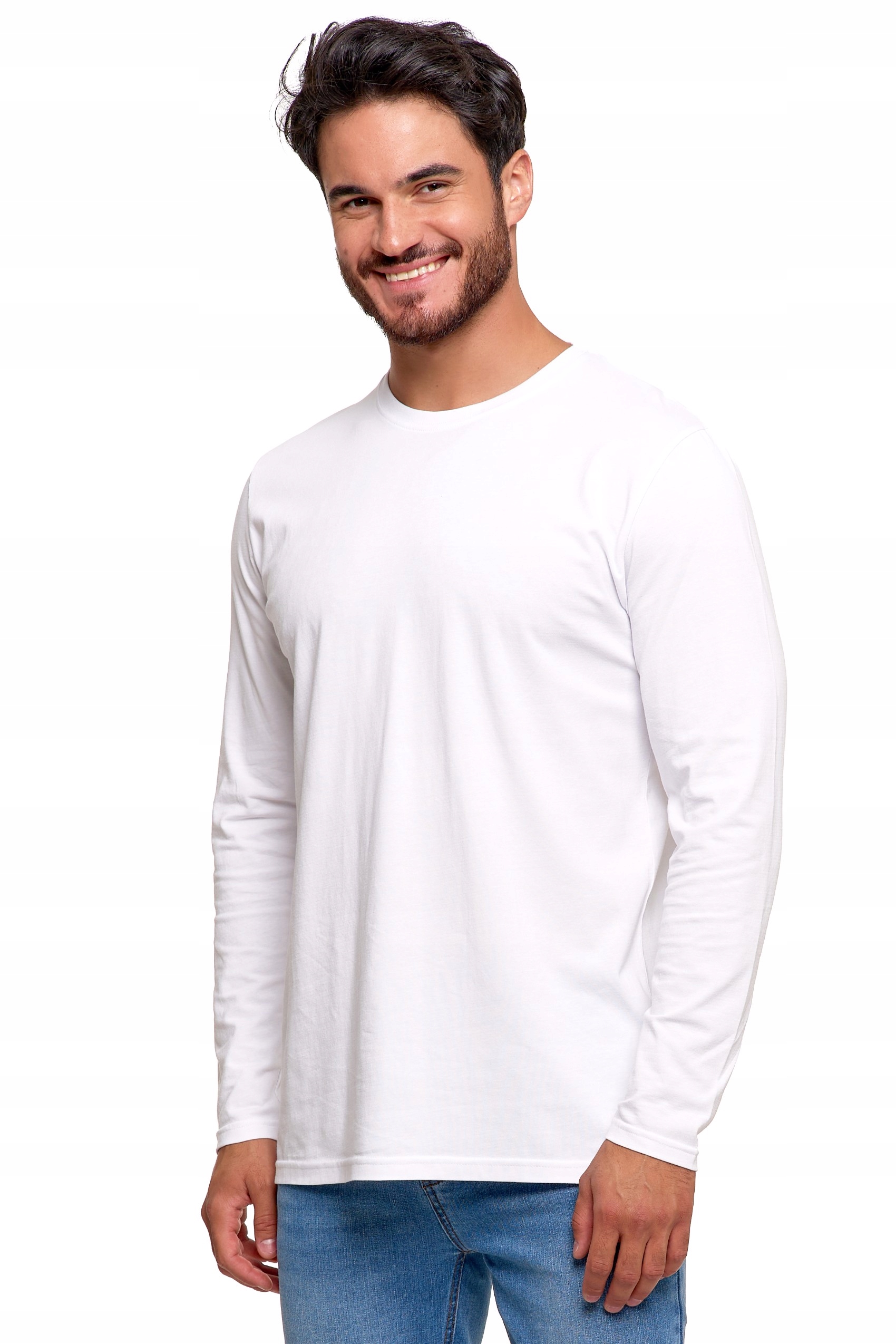 BIAŁA KOSZULKA Z DŁUGIM RĘKAWEM MĘSKA MORAJ - S Materiał dominujący bawełna