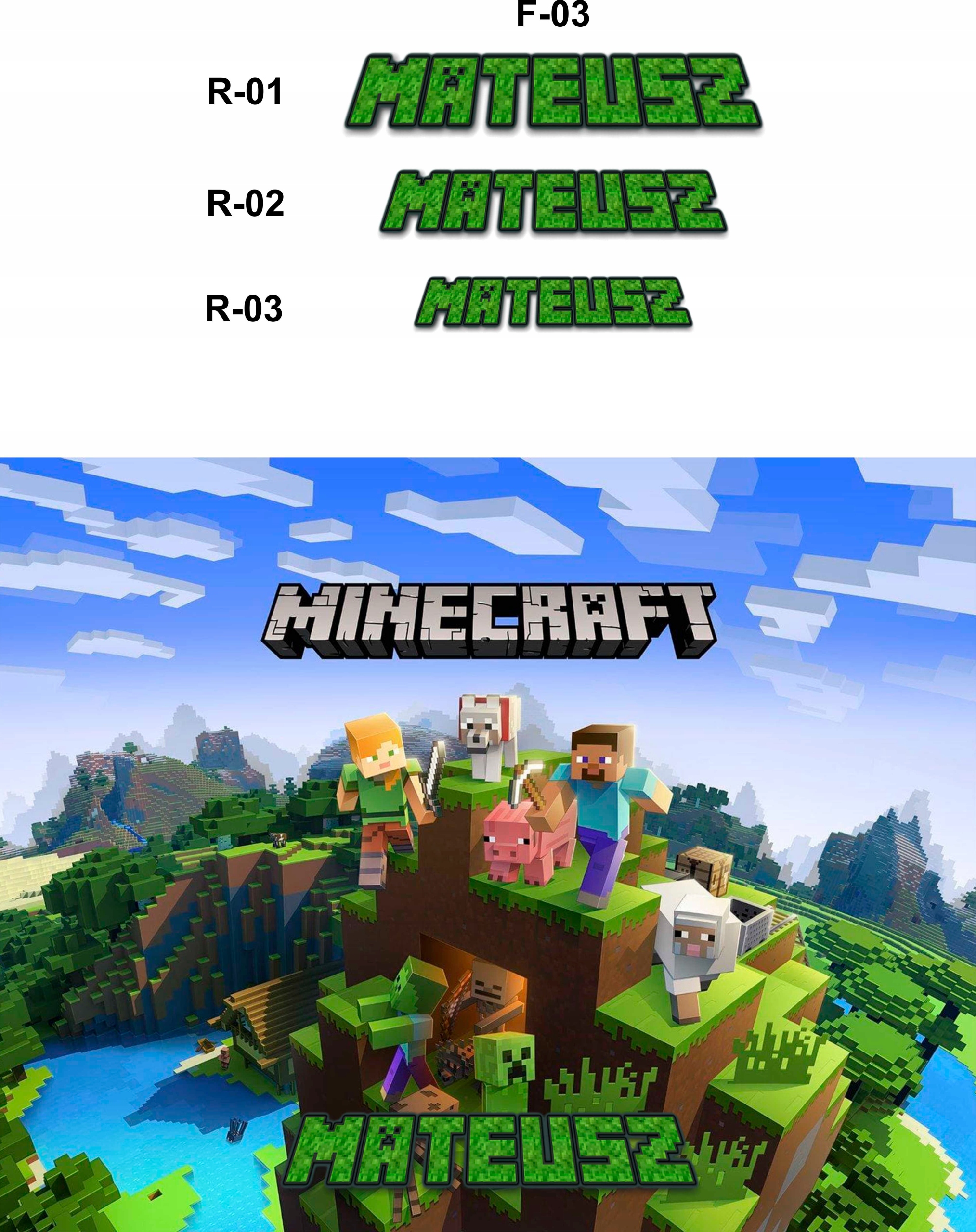 Puzzle MINECRAFT + Imię dziecka 252 EL - Pudełko Kolekcja gift4_u