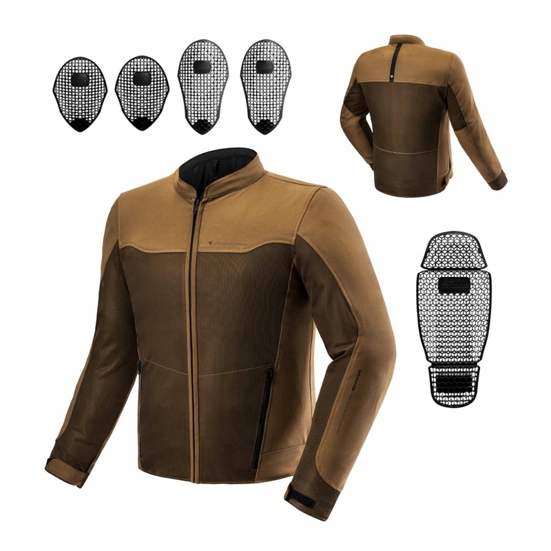 Motocyklová bunda Shima Openair Brown hnědá Mesh na léto Bonus