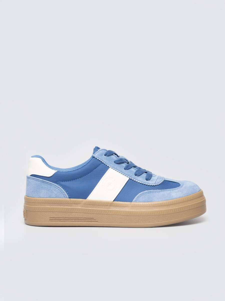 Dámské boty Big Star vyvýšené tenisky Ekokůže modré TT274165 37