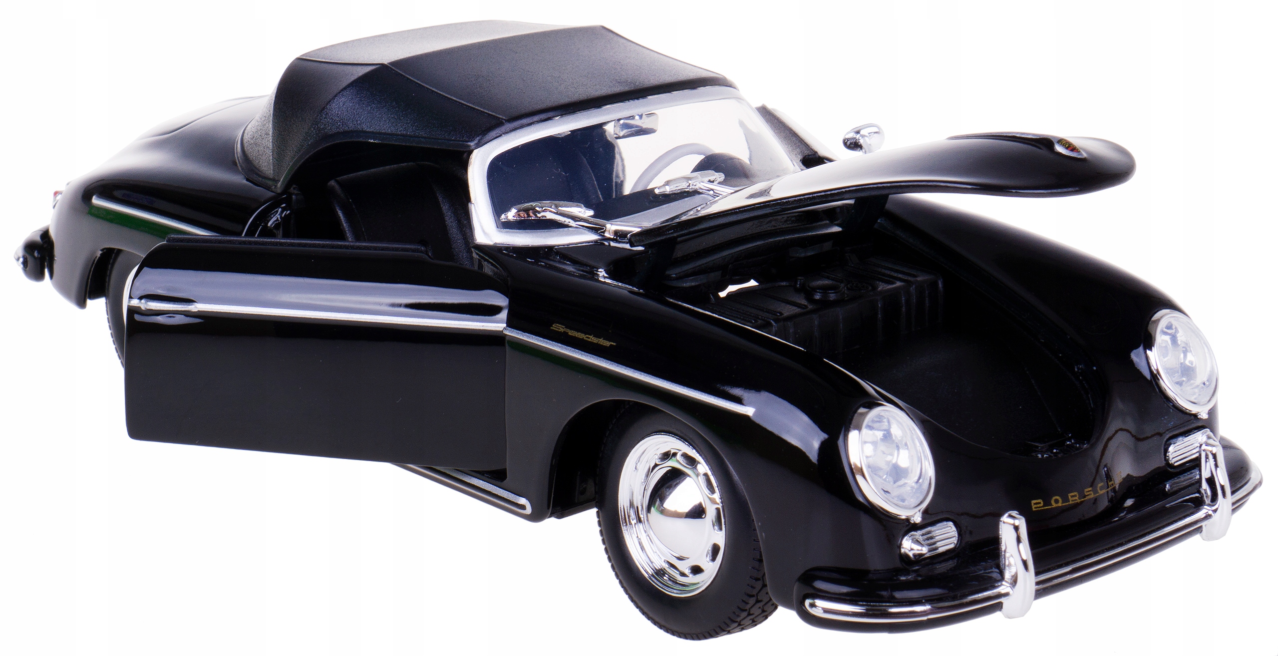 Porsche 356A Model Kov Welly 1:24 Klasika Černá