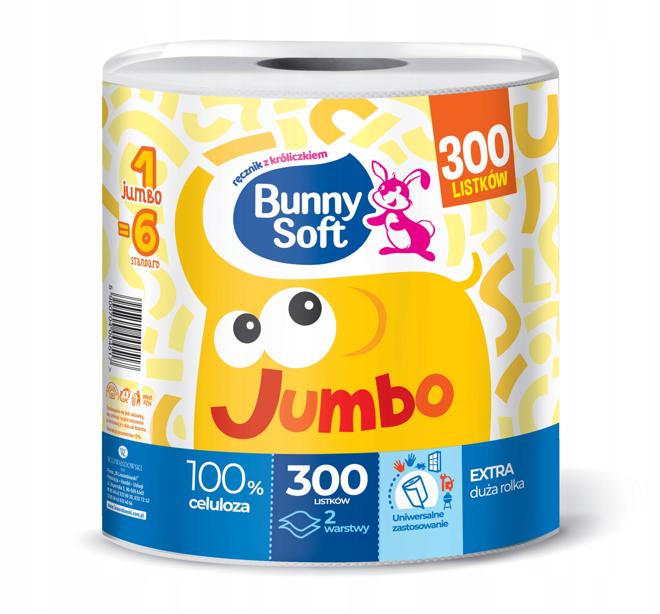 

Ręcznik Papierowy Celuloza Jumbo 2-W 300 listków
