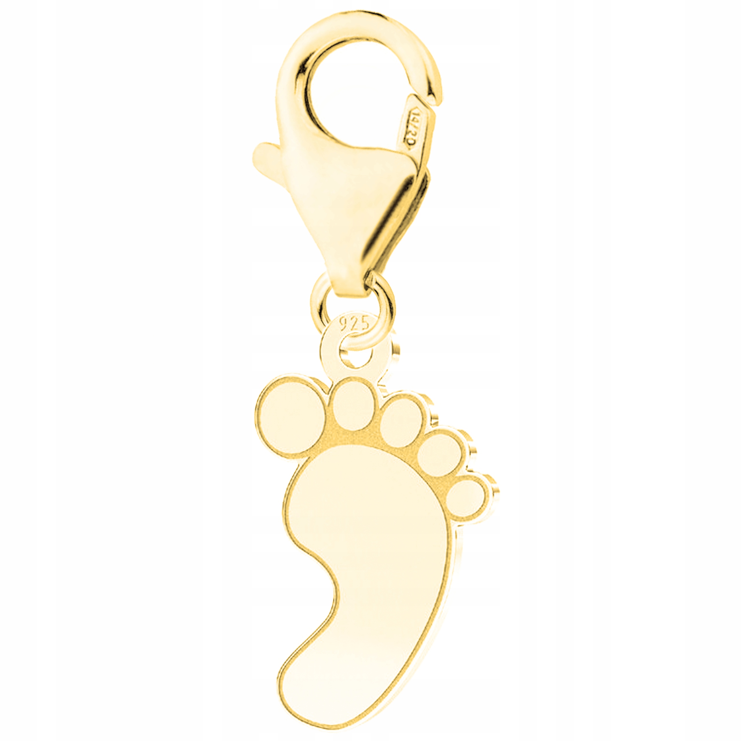 Zlatý závěsný přívěsek na nohu dítěte stříbro 925