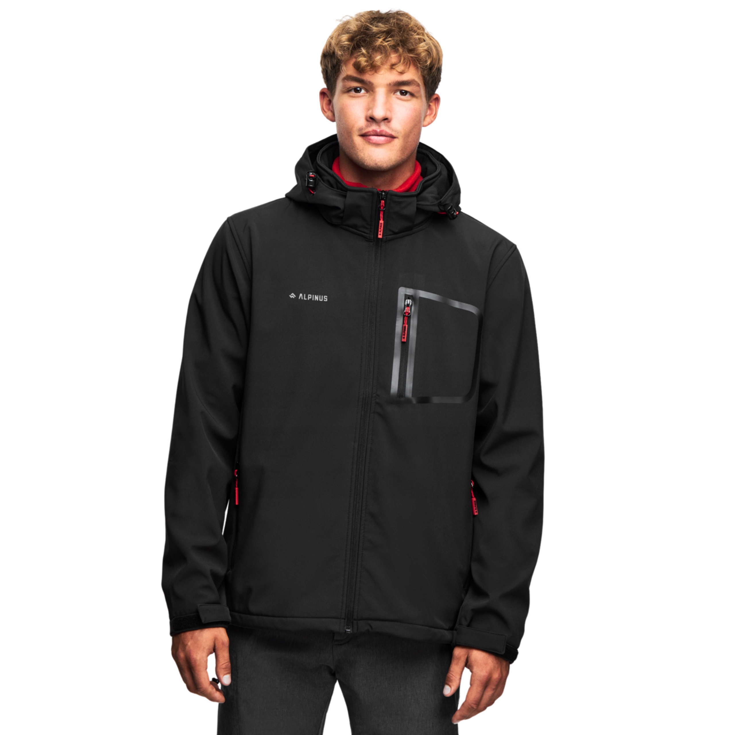 ALPINUS KURTKA SOFTSHELL MĘSKA Z KAPTUREM STENSHUVUD WODOODPORNA CZARNA M Marka Alpinus