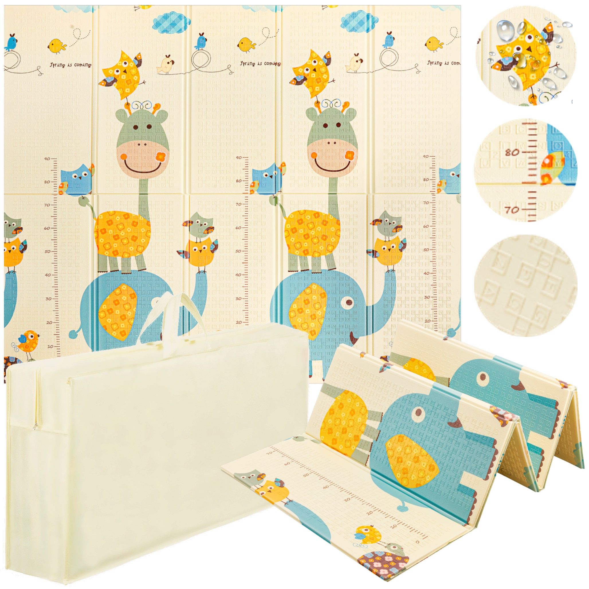 DUŻA DWUSTRONNA PIANKOWA MATA DYWAN XPE 200x180