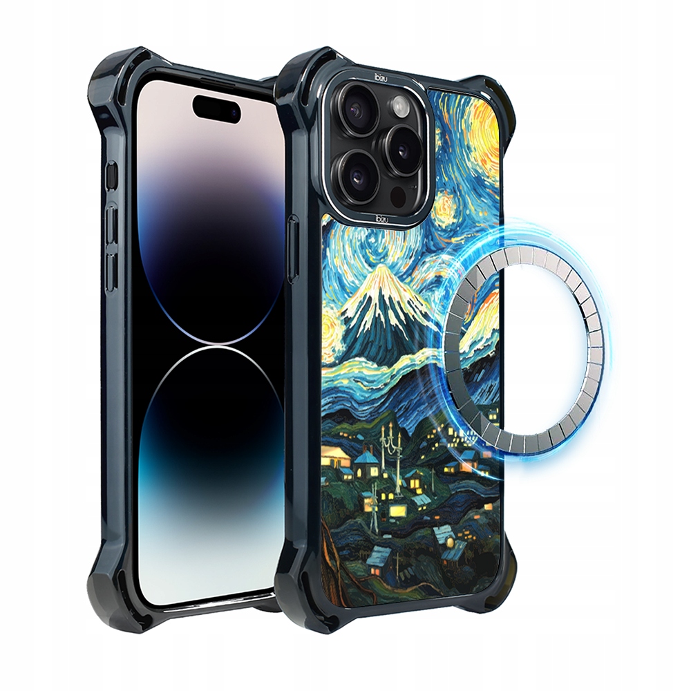 Pouzdro pro iPhone 14 Pro Max Ibizu DropGuard Ultra s MagSafe, Van Gogh, noc