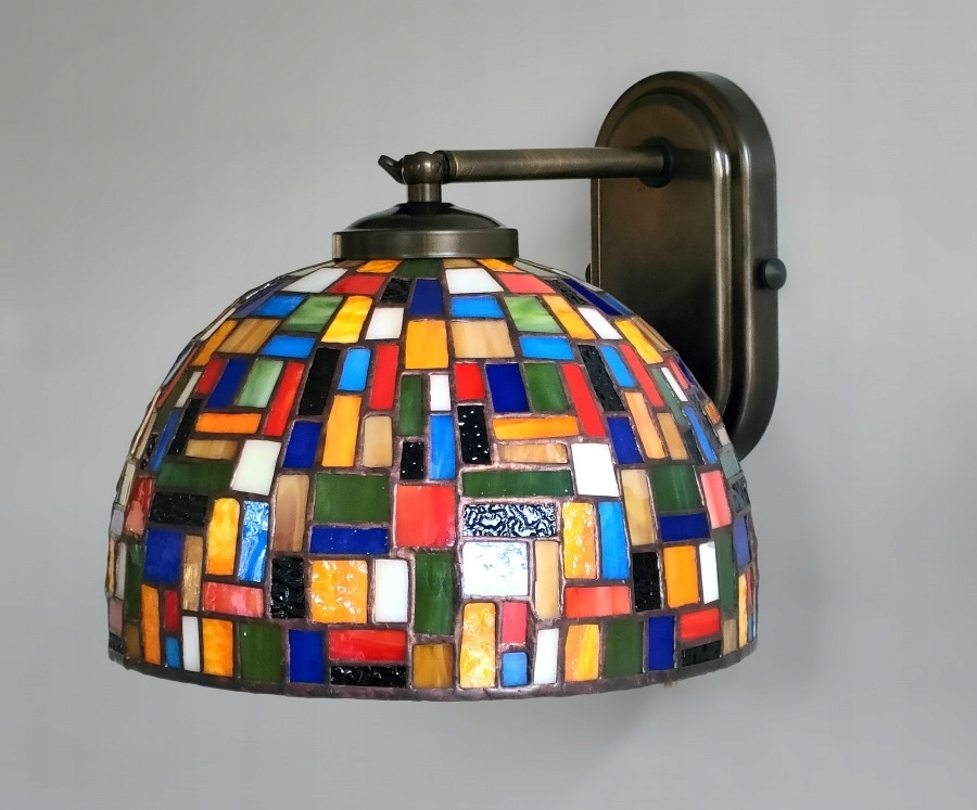 Nástenná nástenná lampa vitráž Moza Ø23 na ramene