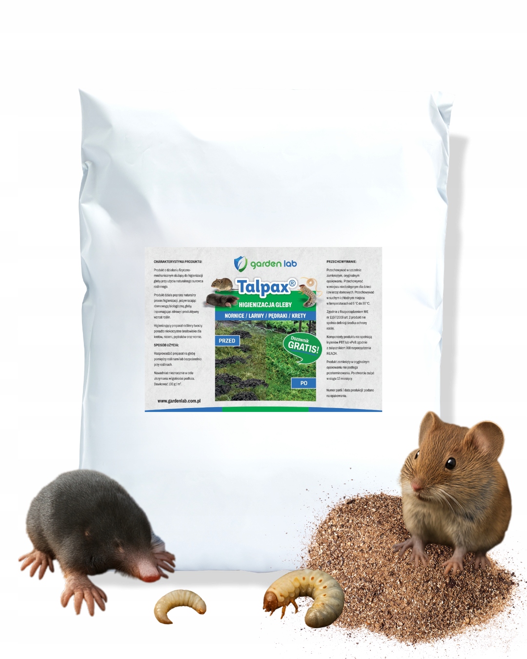 Hygienizace půdy, přípravek, prášek proti krtkům a krtkům 10 kg