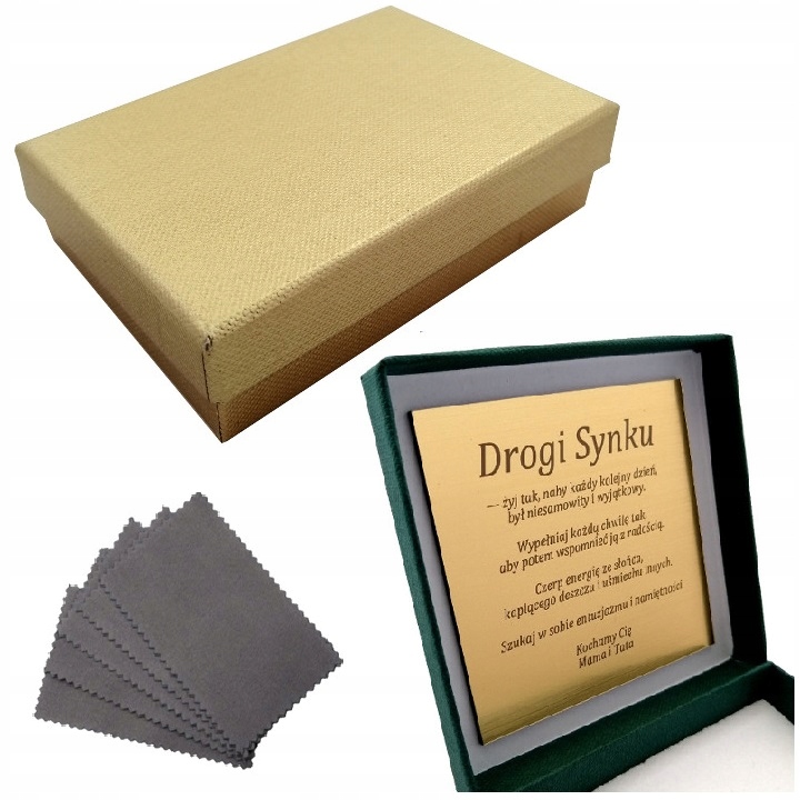 ZŁOTY NASZYJNIK Z KRZYŻYKIEM NA KOMUNIĘ CHRZEST DLA CHŁOPCA 925 + GRAWER Materiał Pozłacany Srebro