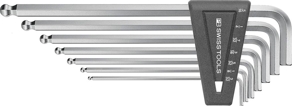 Sada imbusových kľúčov s guličkou dlhá 7-dielna 3/32-5/16'' Pb Swiss Tools