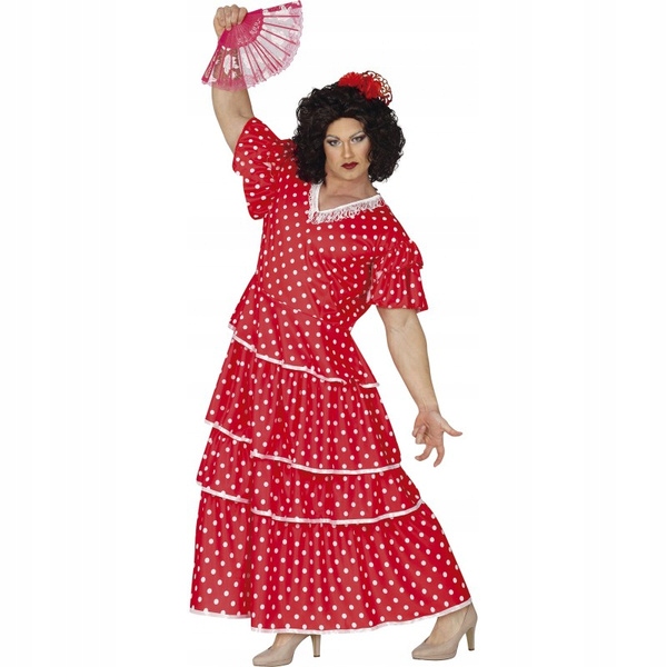 Pánský kostým flamencového tanečníka, červený Kostým zábavný Karneval kostým, velikost L