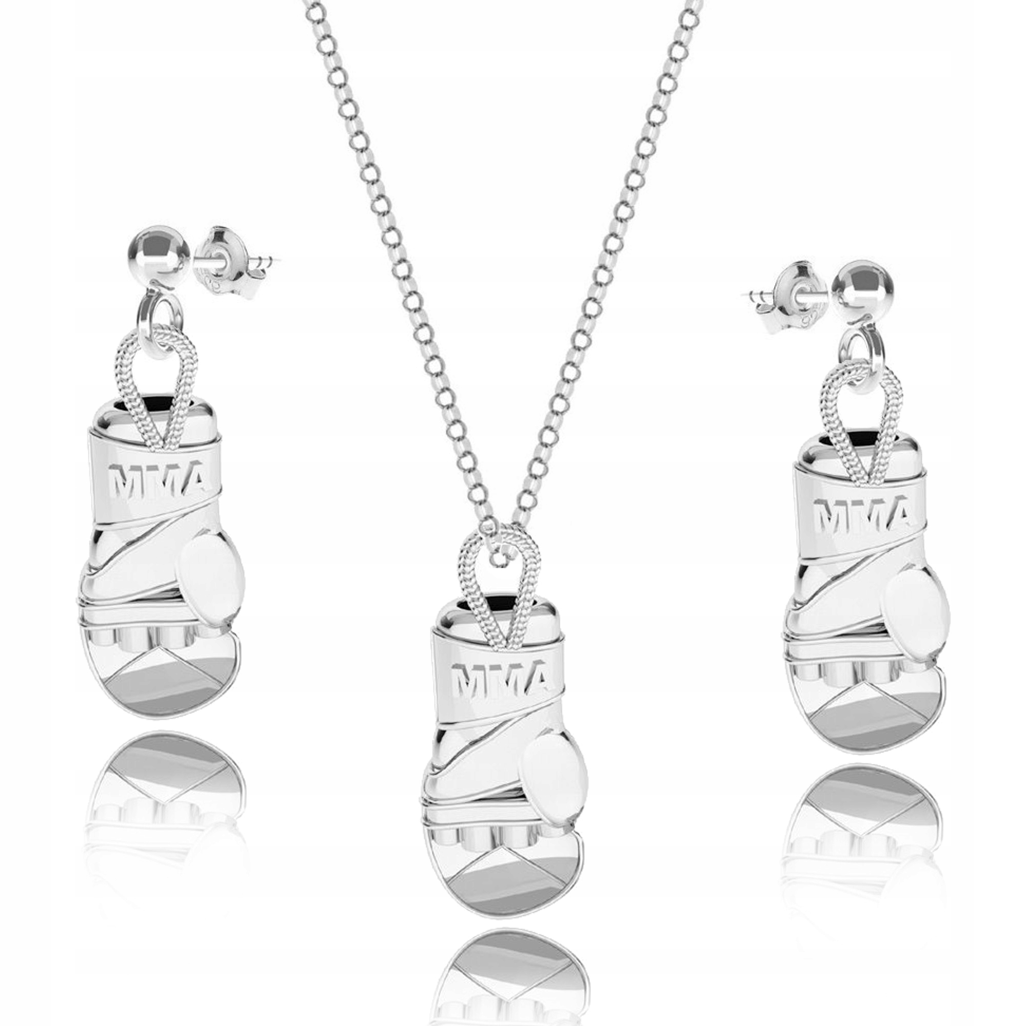 Rukavice Mma Rukavice Stříbrný komplet rolo stříbro 925