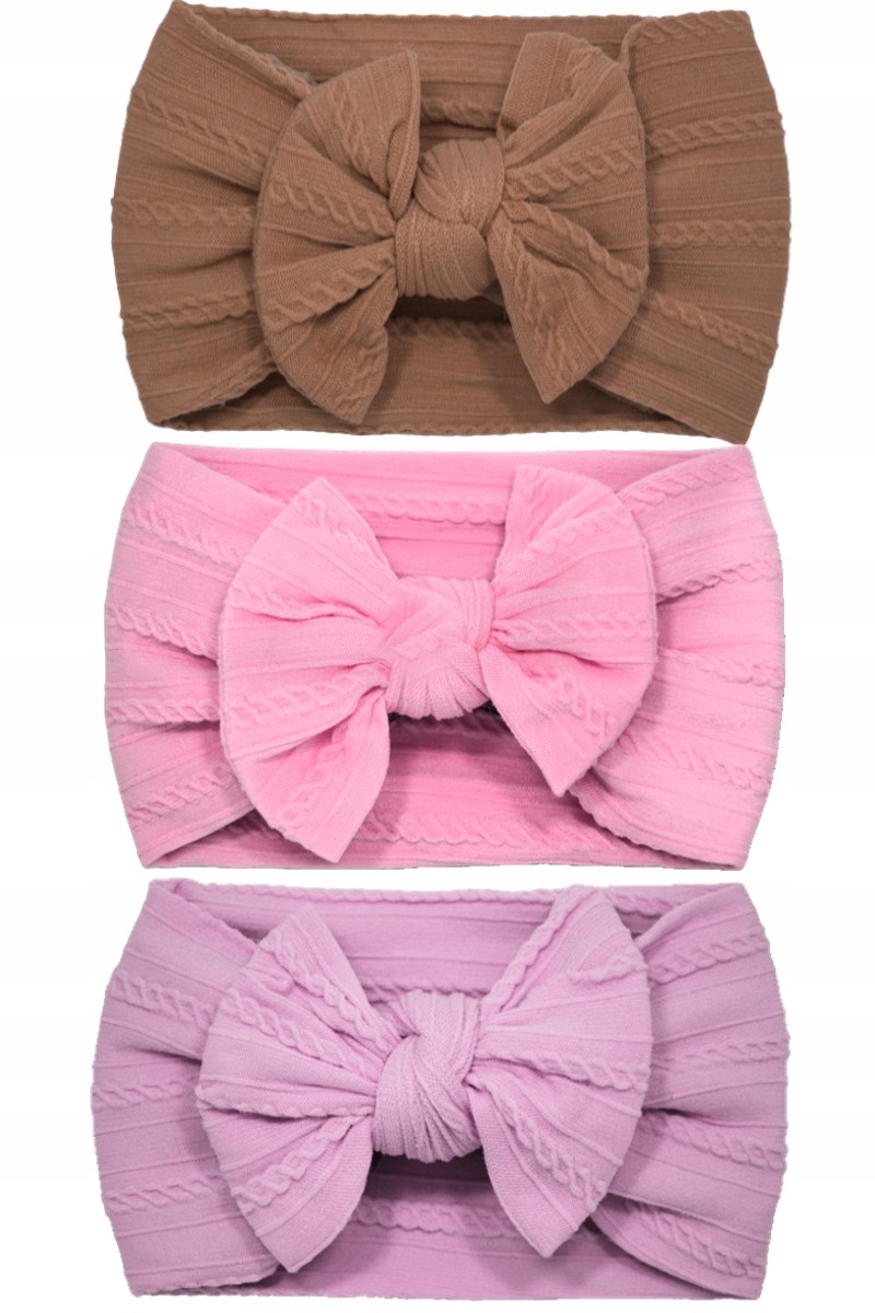 ZESTAW 3 SZEROKICH OPASEK DLA DZIEWCZYNKI KOKARDA