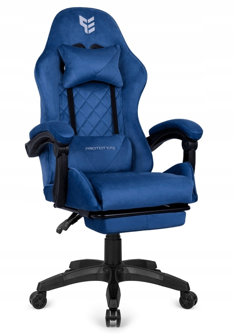 Fotel obrotowy gamingowy XL Poker Pro Blue Alcantara