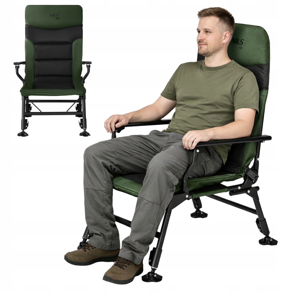 Turistické rybářské křeslo s nastavitelnou skládací konstrukcí pro ryby do 180 kg Nils