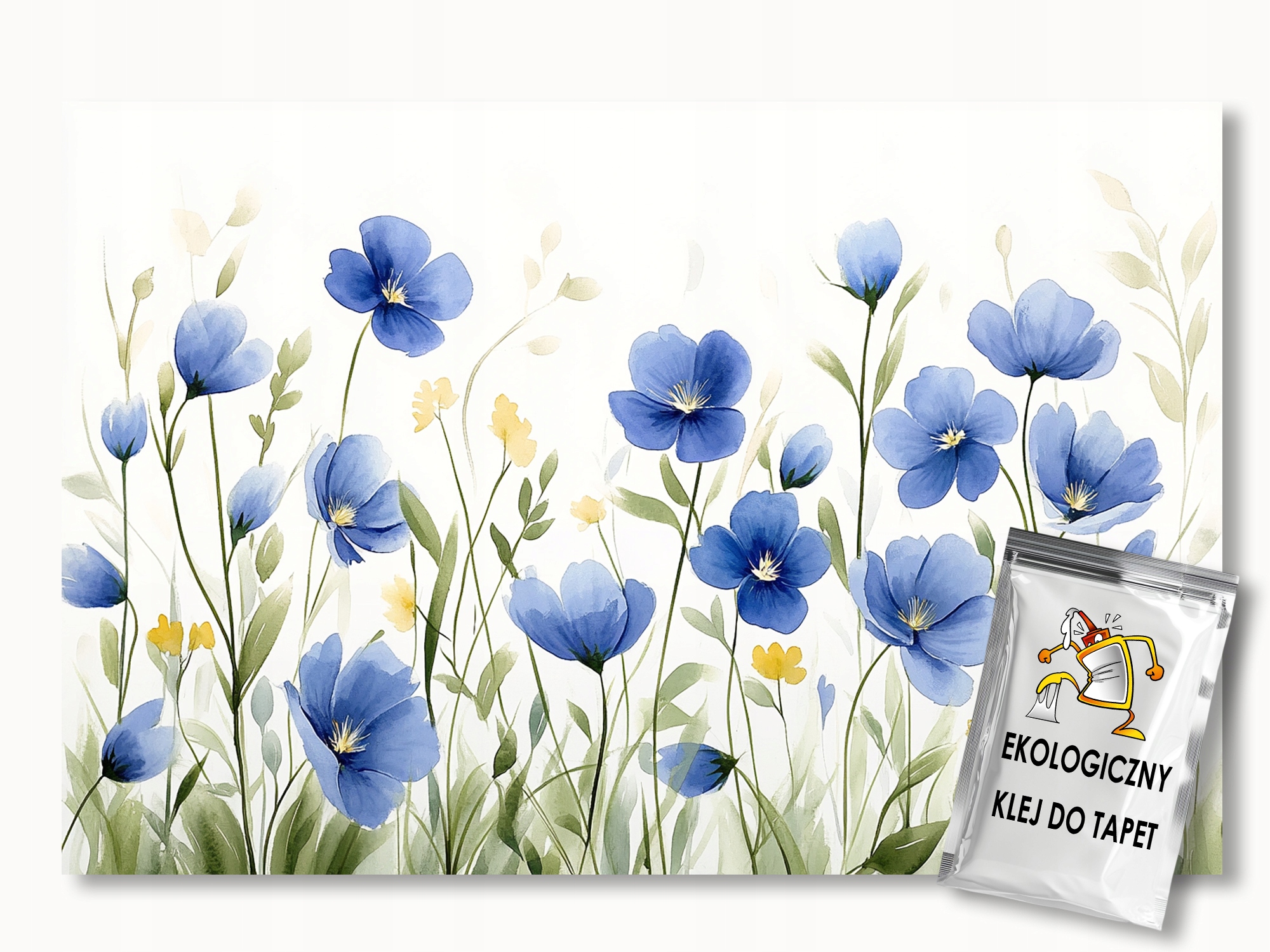 Fototapeta Flizelina Grafika Natura Záhrada Modré Kvety 416x254 130g