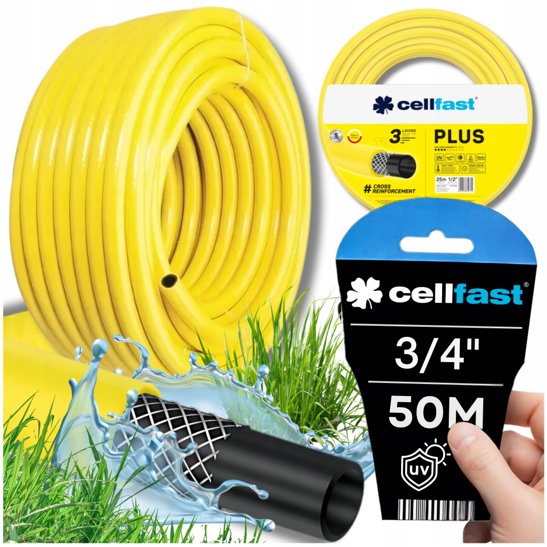 Hadice 3/4" 50 M 3-VRSTVÁ, Pružná, Vyztužená