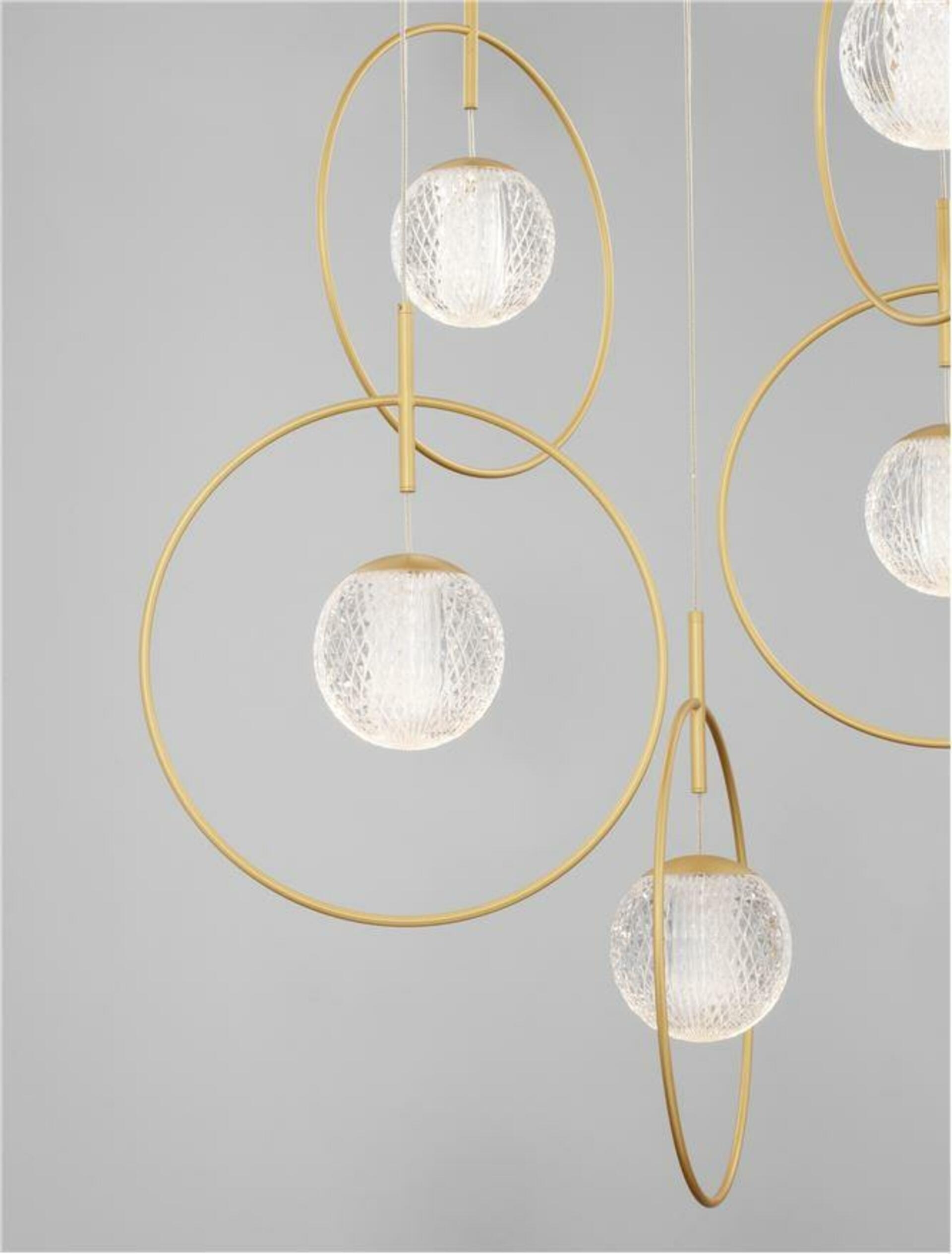 Nova Luce závesné svietidlo Atos zlatý hliník a akryl Led 30W 3000K 9695235