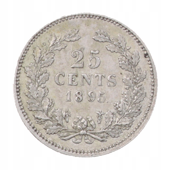 [M20001] Holandia 25 centów 1895 rzadka