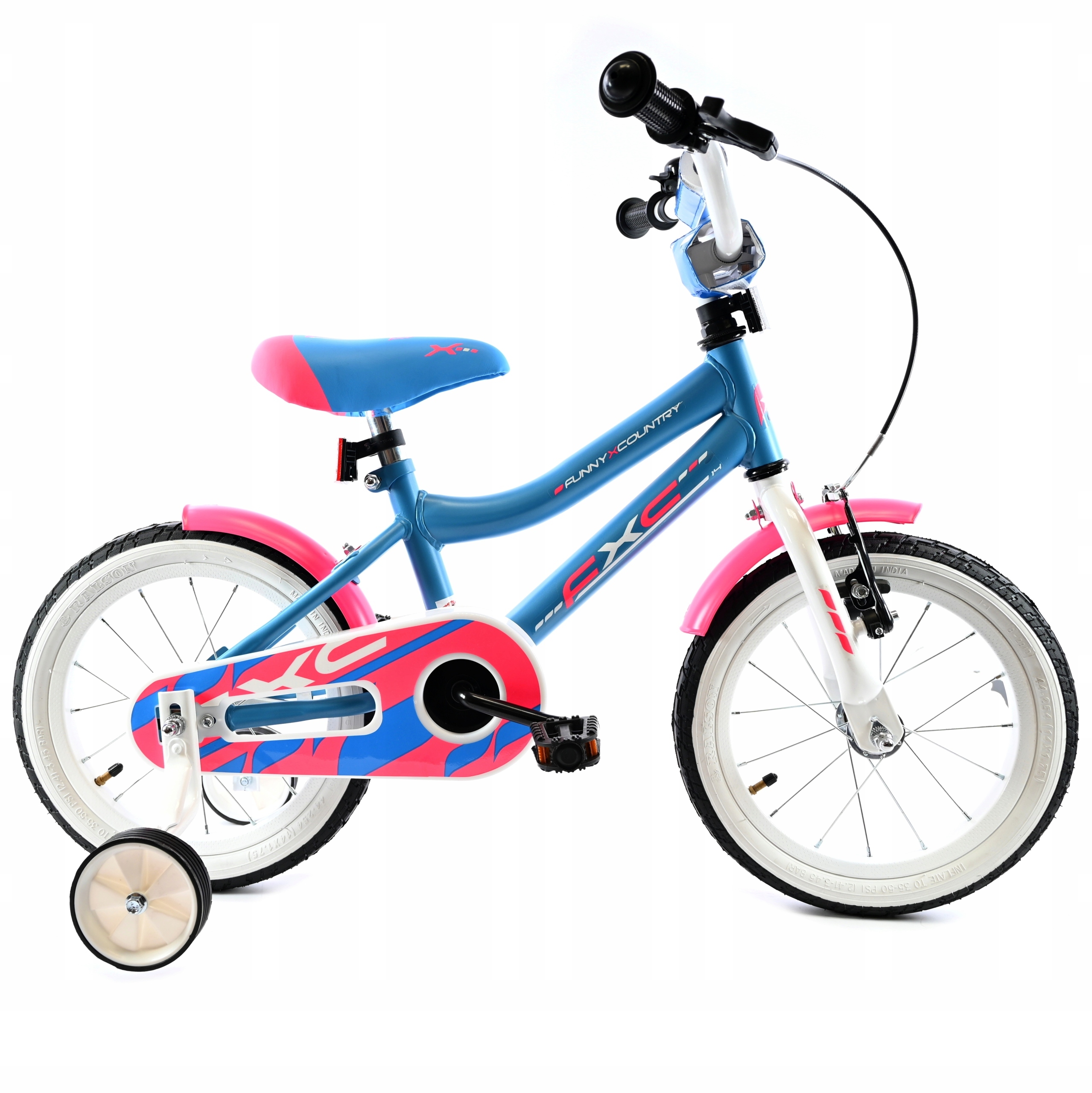 Rower Dla Dziewczynki 14 Cali Niebieski Dla Dzieci Lekka Rama Kółka Boczne