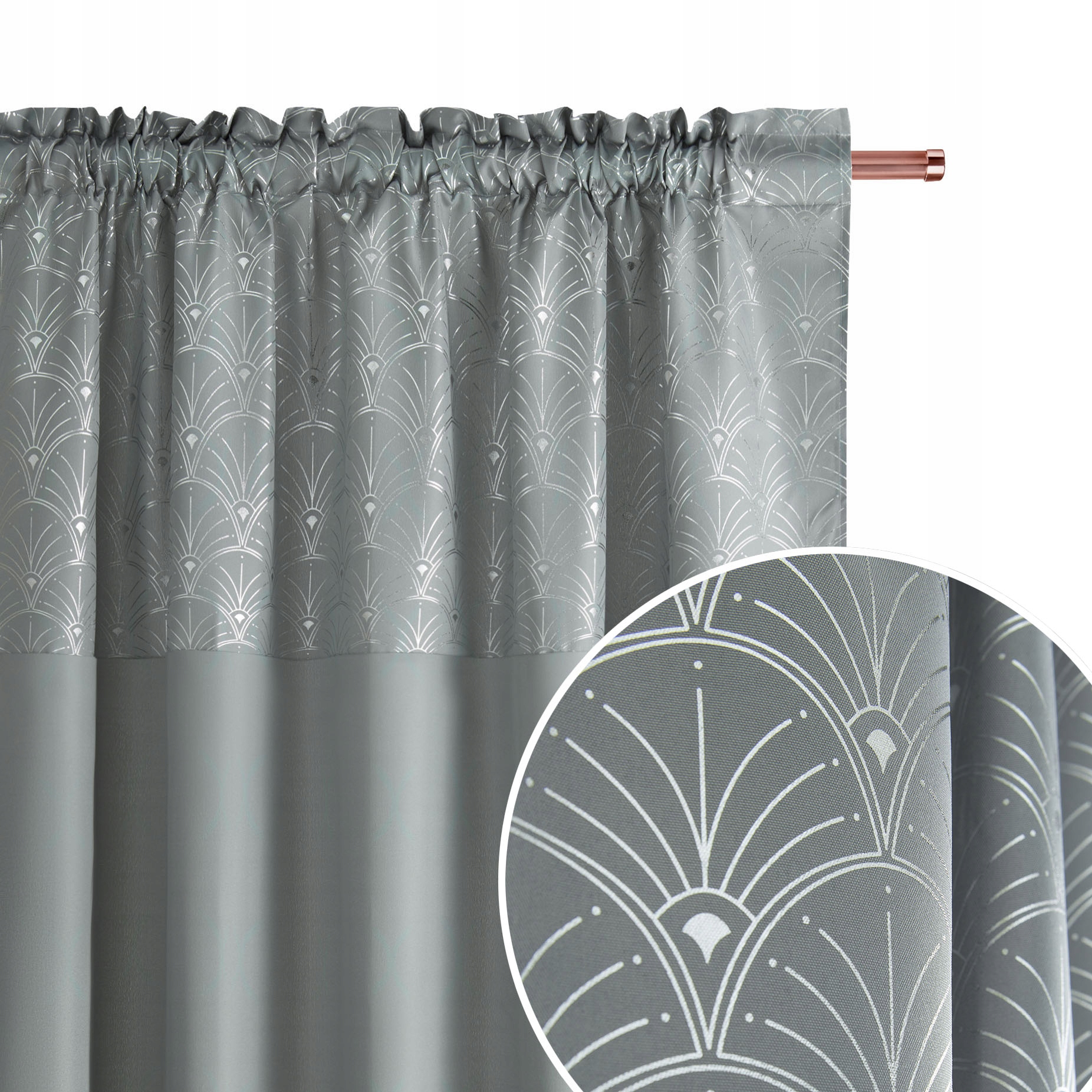 

Zasłona gotowa 140x260 na żabki Belissa szara j