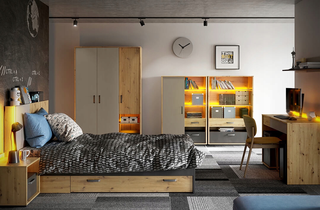 SZAFA GEO DO POKOJU MŁODZIEŻOWEGO Głębokość mebla 52 cm