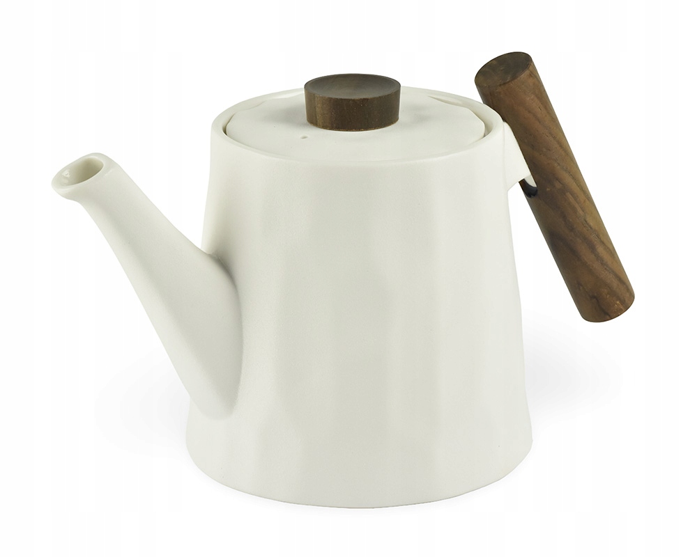 Porcelánová kanvica Blanca, biela, drevená úchytka, 1200 ml