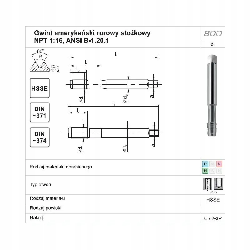 GWINTOWNIK NPT 1/4"-18 FANAR (C2-121101-4627